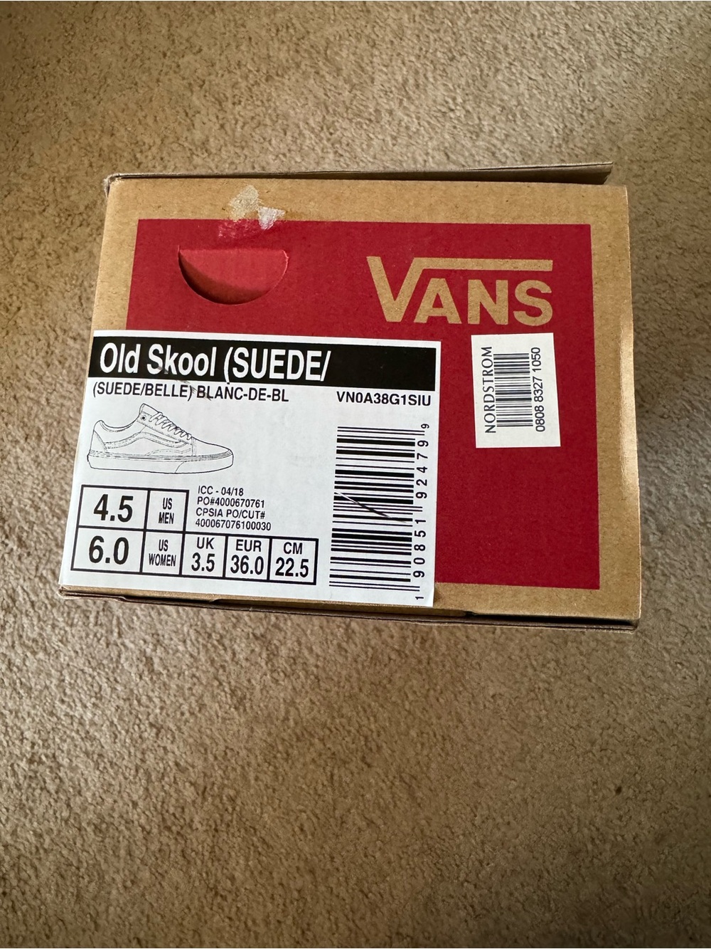 Vans Women Cream Suede Low-Top Sneakers with Metallic Pink Stripe - Picture 8 of 8